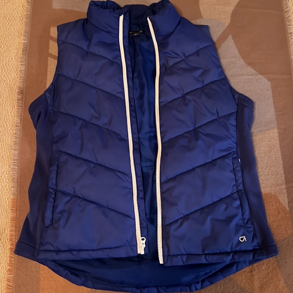 High-Lo Gap Blue Vest, zip pockets, XL - Picture 12 of 14